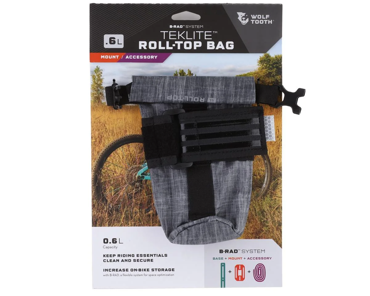 Wolf Tooth Components B-RAD TekLite Roll-Top Bag (Grey) (Bag & Strap) (0.6L)